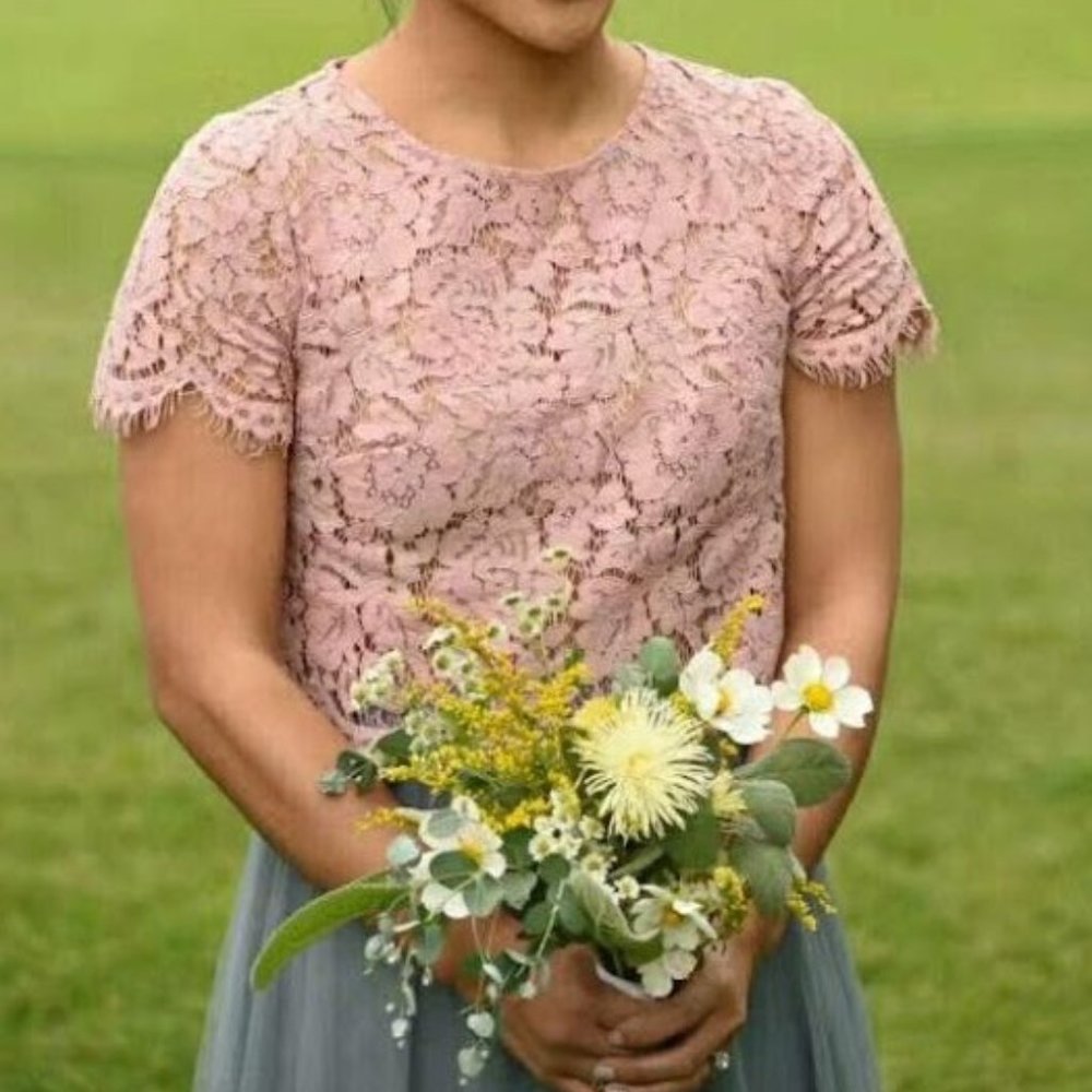 Jenny Yoo Bridesmaid Top: Lace 'Kenzie' Topper (Size: Small)